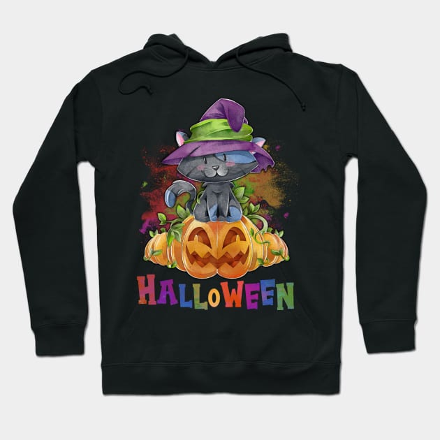 Cat Halloween Hoodie by binnacleenta